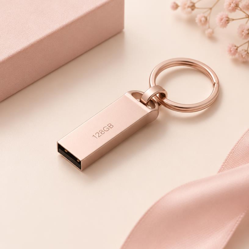 Pen Drive 128GB Metal Rose